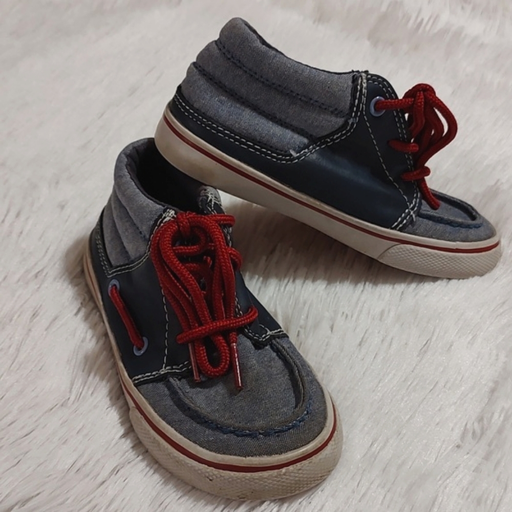 🇺🇲 Place Little Boys High-Top Sneakers Red White Blue Fabric & Faux-Leather 11